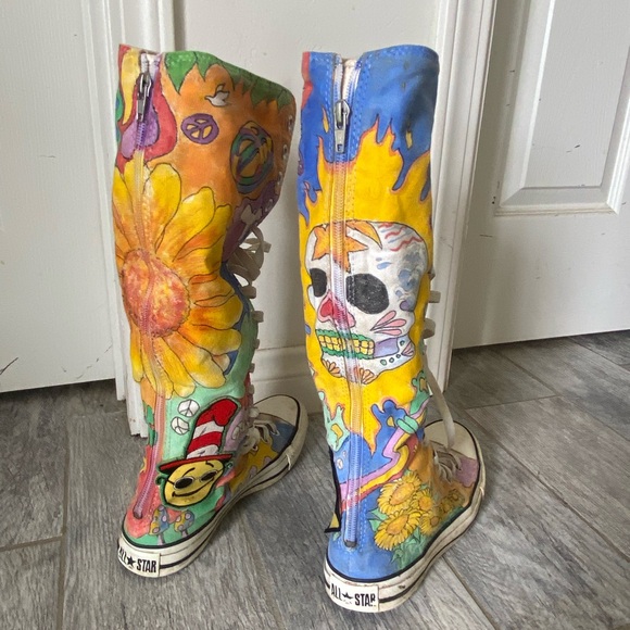Converse Shoes - HAND PAINTED, CUSTOM, knee length converse!